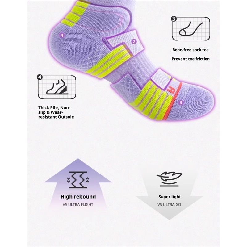 3 pack Womens Viscose Compression Running Crew Socks, Moisture-Wicking Anti-Blister Hiking&Gym Athletic（Purple） - Image 5