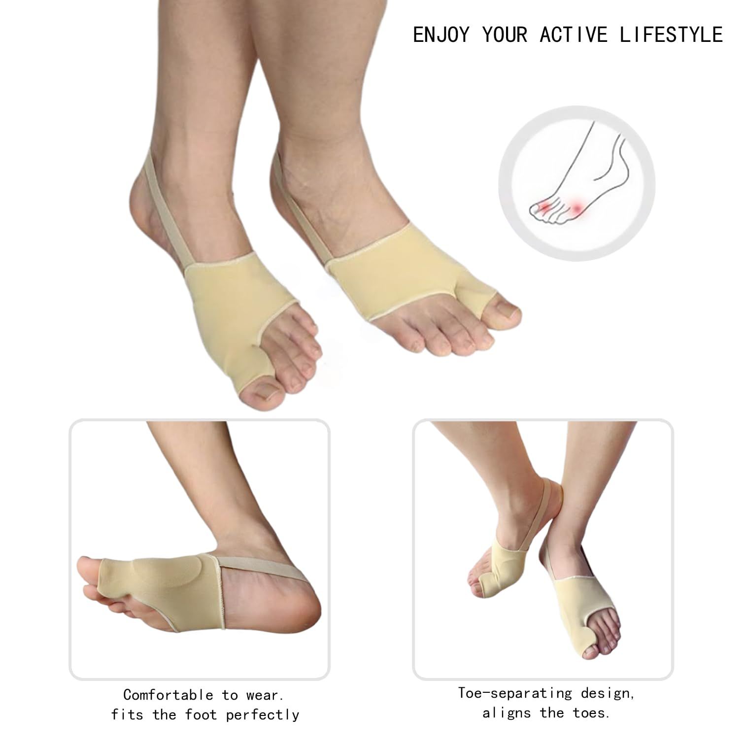 Bunion Relief Sleeves Bunion Pads Brace Cushions Toe Straightener Hallux Valgus Relief Kit Pack (small) - Image 2