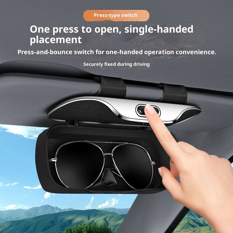 Sunglass Holder for Car Visor Clip Glasses Case Car Sunglasses Case for Car Sun Visor Glasses Storage Box Car Sunglass Holder Car Visor Accessories Universal for SUV Sedan Truck (black) - Image 2