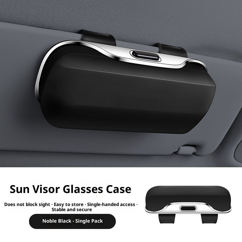 Sunglass Holder for Car Visor Clip Glasses Case Car Sunglasses Case for Car Sun Visor Glasses Storage Box Car Sunglass Holder Car Visor Accessories Universal for SUV Sedan Truck (black) - Image 4