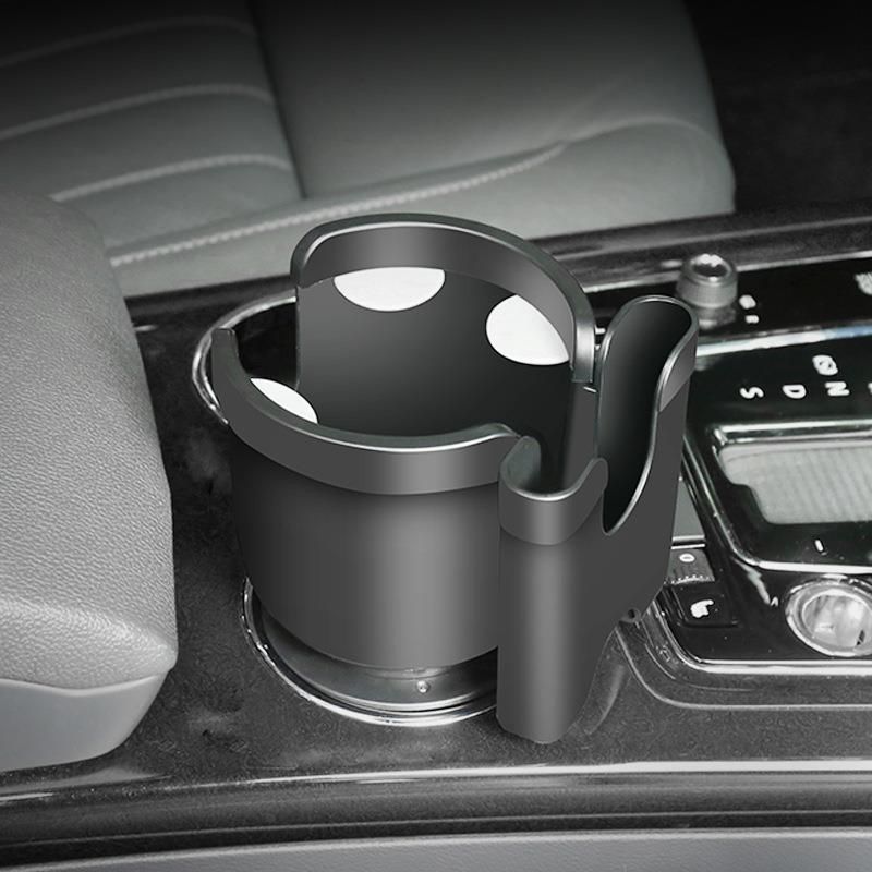 Cup Holder Expander Adapter with Phone Holder,2 in 1 Adjustable Cup Holder Car Cup Holder Black, Universal Vehicle - Image 2