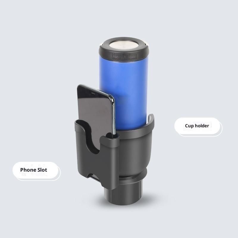 Cup Holder Expander Adapter with Phone Holder,2 in 1 Adjustable Cup Holder Car Cup Holder Black, Universal Vehicle - Image 3