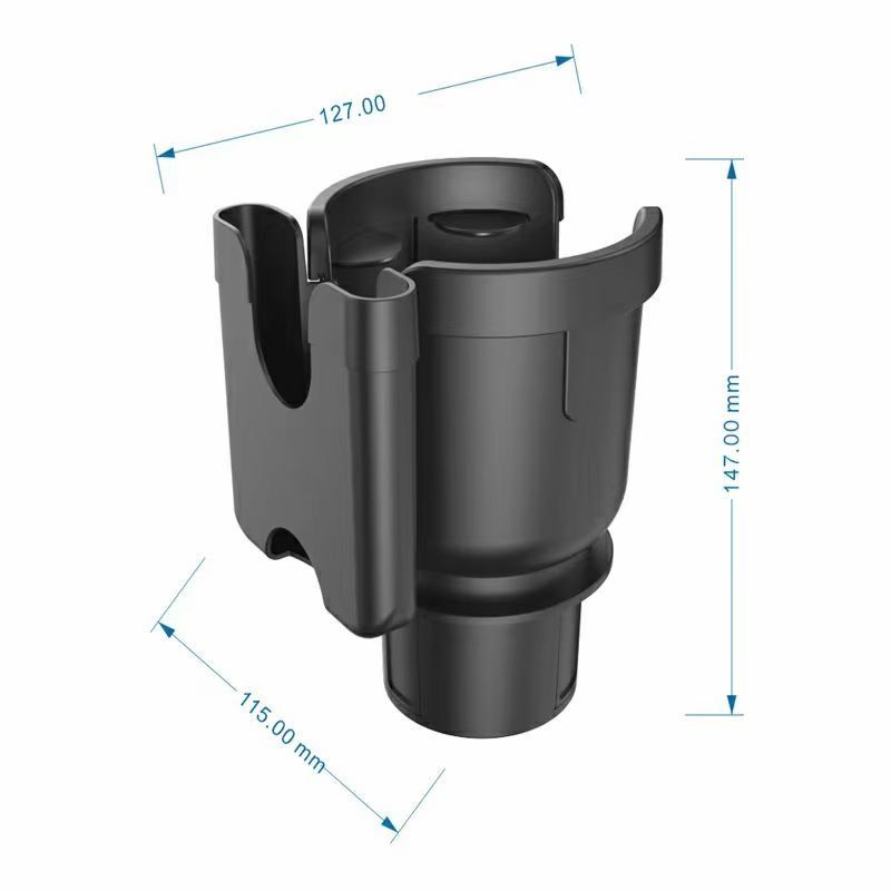 Cup Holder Expander Adapter with Phone Holder,2 in 1 Adjustable Cup Holder Car Cup Holder Black, Universal Vehicle - Image 4