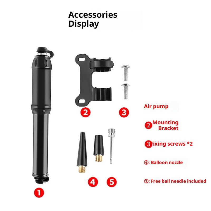 Bicycle Hand Pump,  Compact Bike Pump   Bicycles Tire Pumps Portable Air Pumps Inflator Small Handheld Bikes Pumps for Mountain Road Bikes, Scooter, Basketball - Image 3