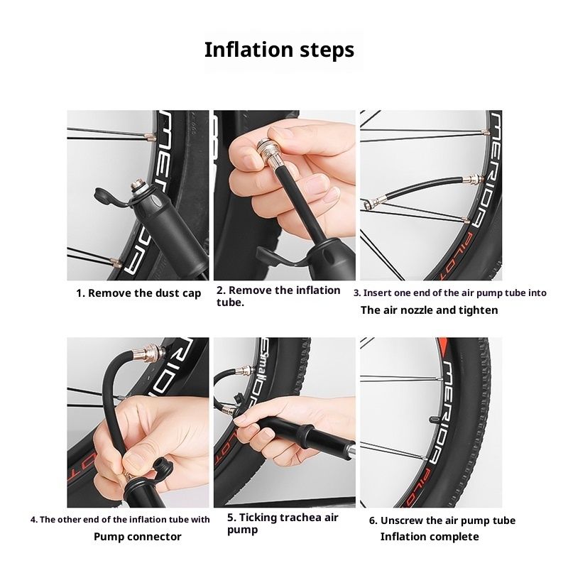 Bicycle Hand Pump,  Compact Bike Pump   Bicycles Tire Pumps Portable Air Pumps Inflator Small Handheld Bikes Pumps for Mountain Road Bikes, Scooter, Basketball - Image 4