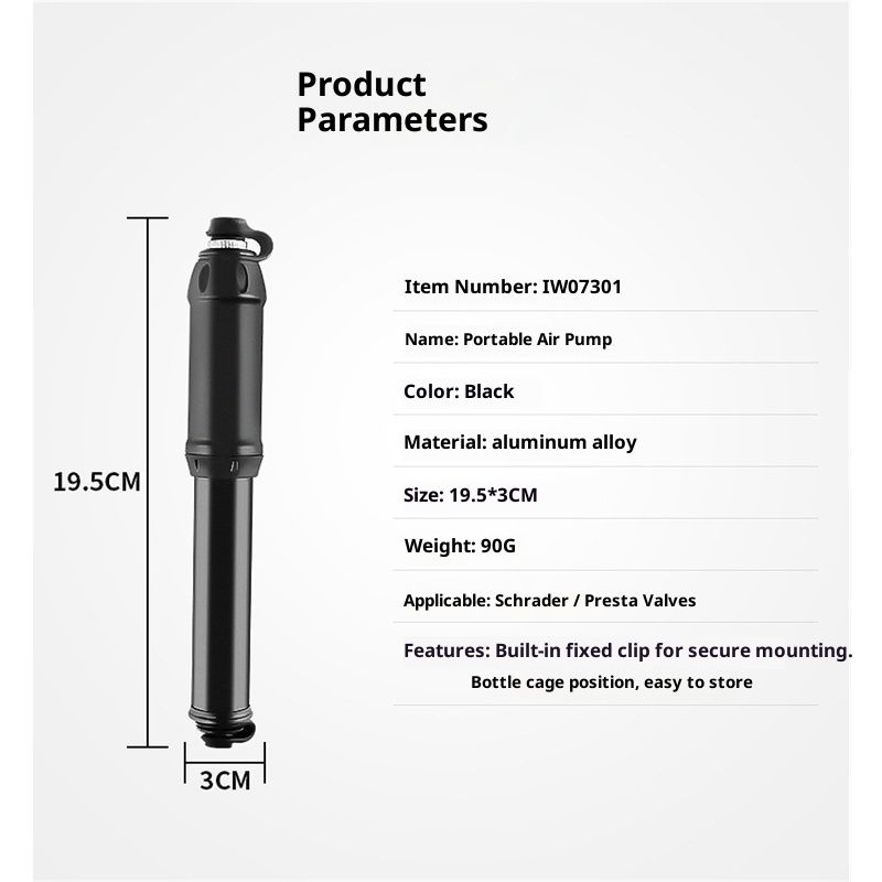 Bicycle Hand Pump,  Compact Bike Pump   Bicycles Tire Pumps Portable Air Pumps Inflator Small Handheld Bikes Pumps for Mountain Road Bikes, Scooter, Basketball - Image 5