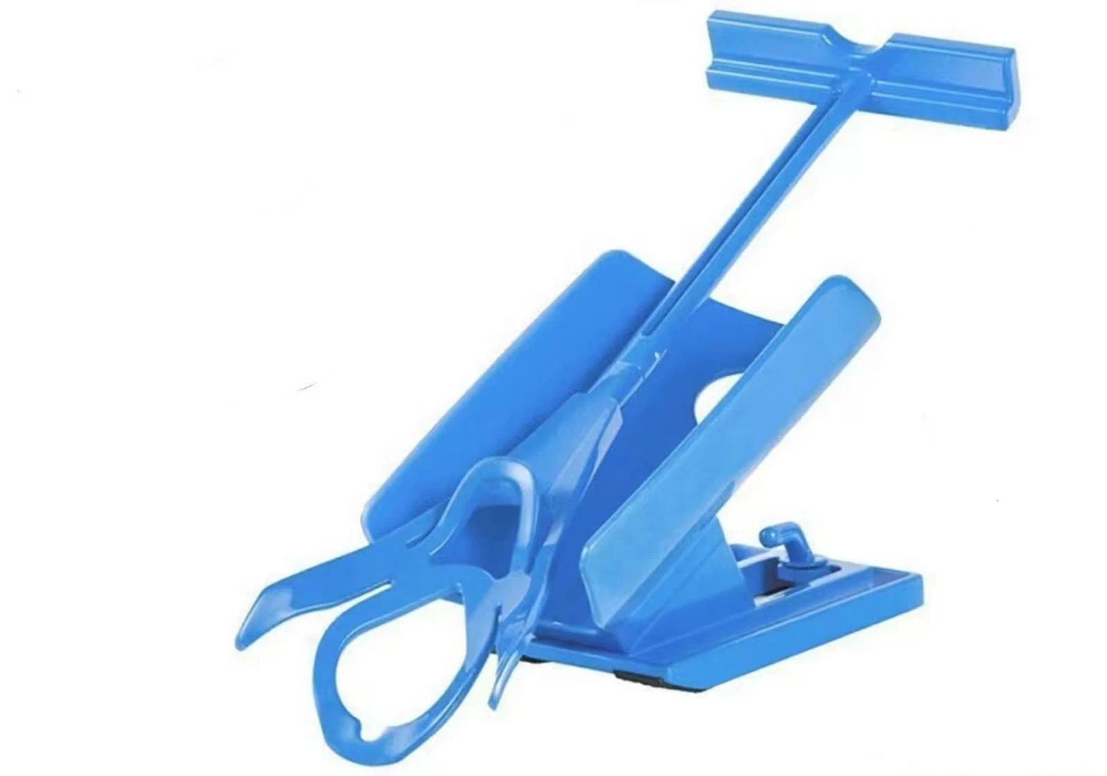 Sock Aid Device with Handle, Easy On Off Sock Assistant, Blue, Mobility Aid for Limited Range of Motion - Image 1