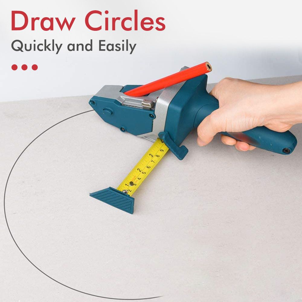 Gypsum Board Cutting Tool Gypsum Board Cutter Multifunctional Woodworking Panel with Tape Measure Tool Kit Includes Cutter, Pencil and 5 Blades - Image 3