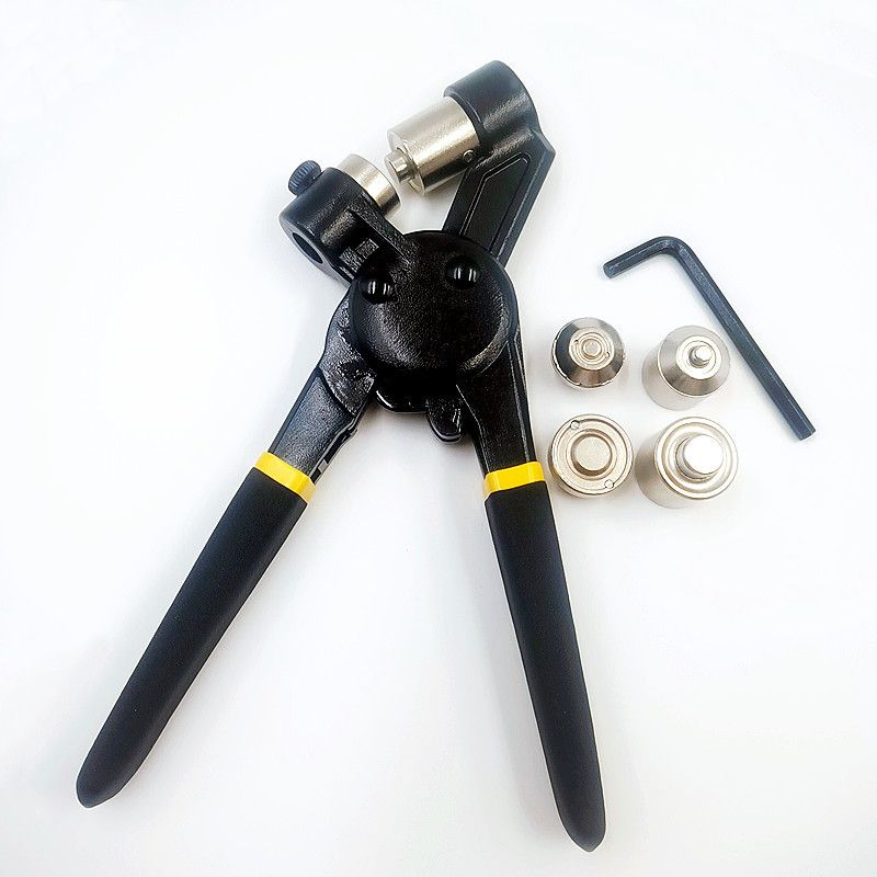 Grommet Tool Kit, Handheld Eyelet Kit Manual Grommet Press Machine with 200 pcs 10 mm Grommets（gold + silver） - Image 3