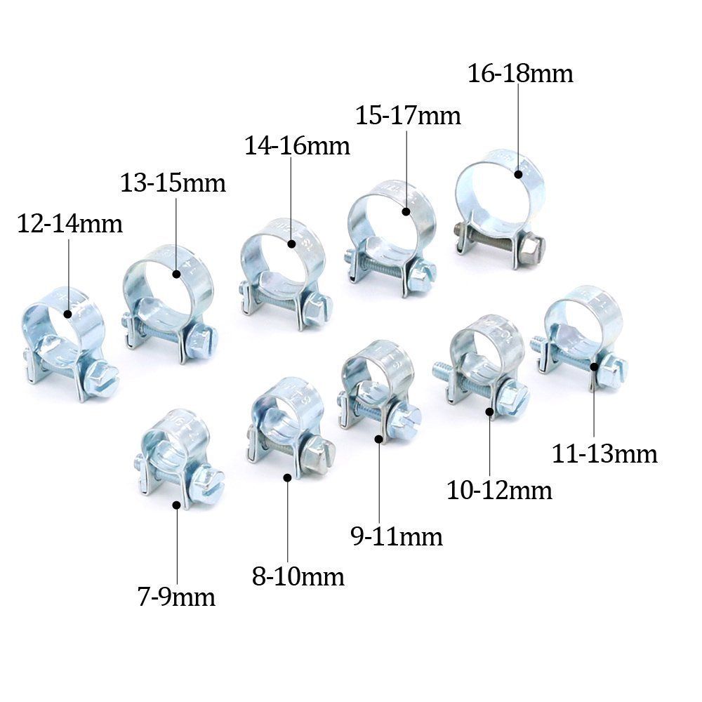 50PCS Fuel Line Clamp 304 Stainless Steel,Mini Fuel Injection Gas Line Hose Clamps,Pipe Clamp for Automotive,Diesel Petrol Pipe - Image 1