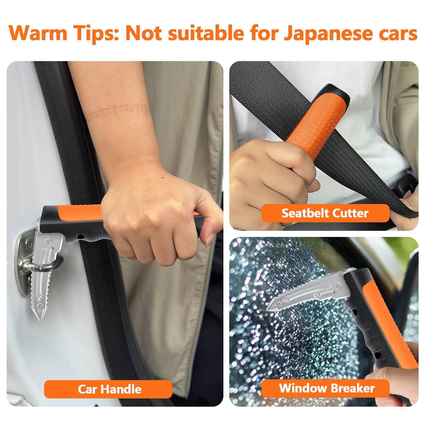 Car Door Handle for Elderly  3-in-1 Car Handle Assist, 2 Pack Auto Cane Portable Vehicle Support Handle Door Assist Bar, Anti-Slip Design (Orange-2-Pack Car Handle) - Image 4