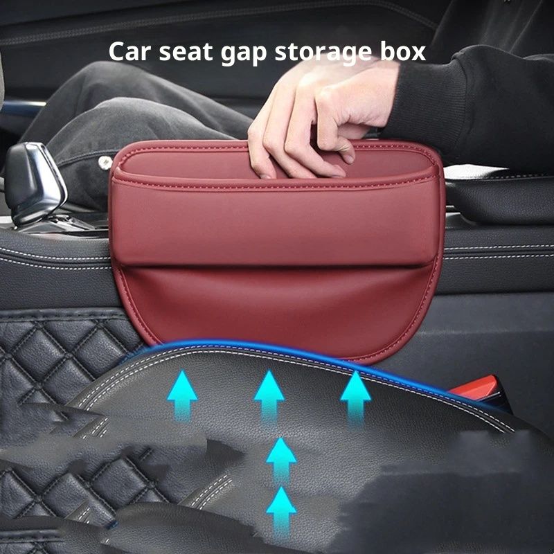 Universal Fit Car Gap Filler, Premium Leather Car Seat Organizer, SUV Truck Essentials (burgundy, 1 Pack) - Image 2