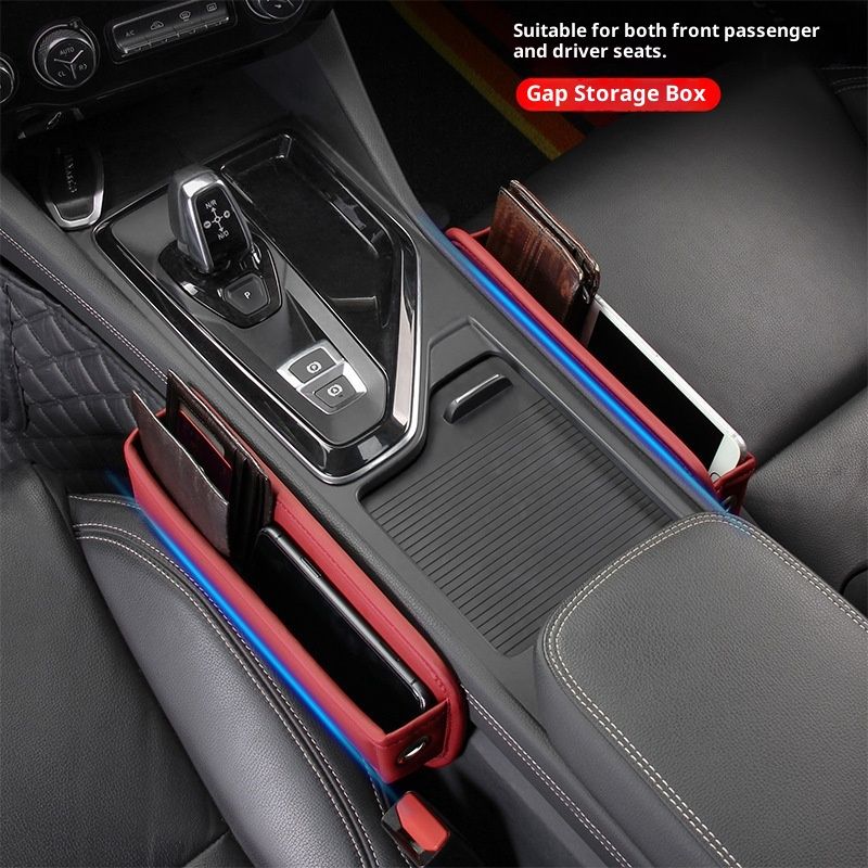 Universal Fit Car Gap Filler, Premium Leather Car Seat Organizer, SUV Truck Essentials (burgundy, 1 Pack) - Image 3