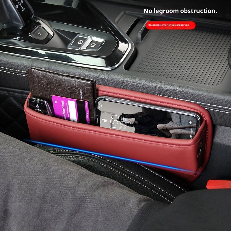 Universal Fit Car Gap Filler, Premium Leather Car Seat Organizer, SUV Truck Essentials (burgundy, 1 Pack) - Image 4