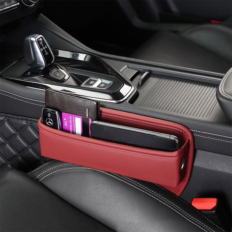Universal Fit Car Gap Filler, Premium Leather Car Seat Organizer, SUV Truck Essentials (burgundy, 1 Pack) - Image 5