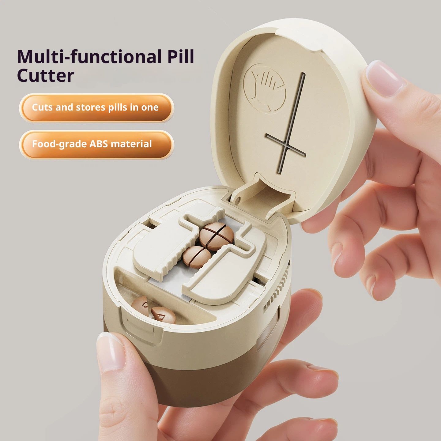 Adjustable Pill Cutter Splitter for Small Tiny Large Pills - Cuts Multiple Pills at a Time,1/2 & 1/4 Cuts,Accurate Alignment & Easy Cutting,Hidden Sharp Blade, Bottom Storage - Image 3