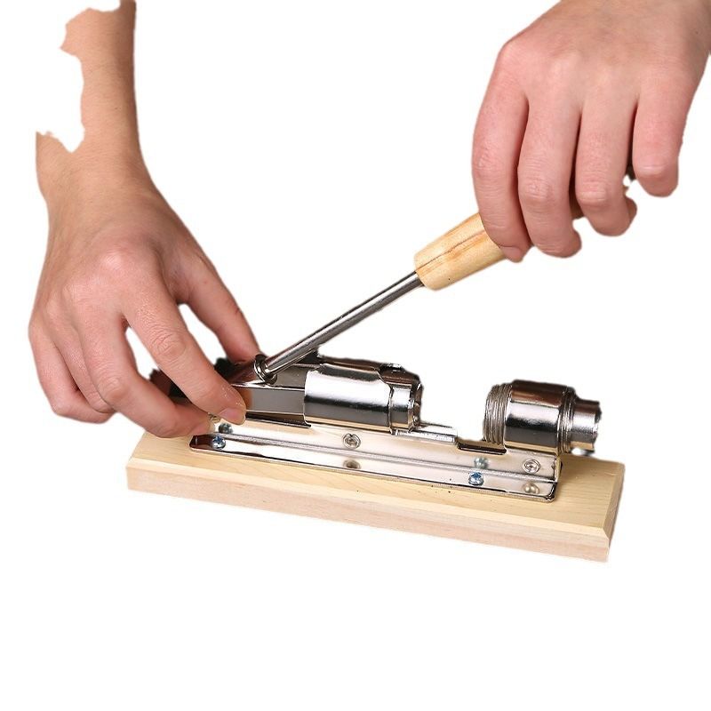 Nutcracker Heavy Duty Nut cracker Pecan Cracker Walnut Cracker Plier Opener Tool Desktop Wood Base & Handle - Image 2