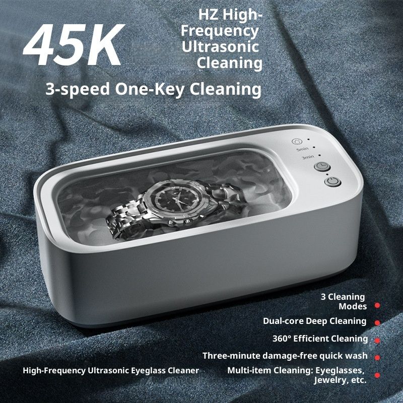 Ultrasonic Jewelry Cleaner, Jewelry Cleaner Machine 4KHz, Professional Sonic Cleaner with One-Touch Operation, Sonic Cleaner for Rings, Glasses, Jewelry, Dentures White - Image 2