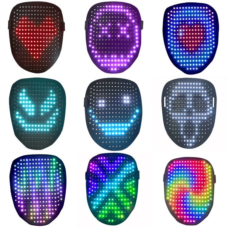 LED Mask with Gesture Sensing, Light-Up Transforming Face Cover for Halloween, Christmas, Cosplay & Birthday Parties - Image 1
