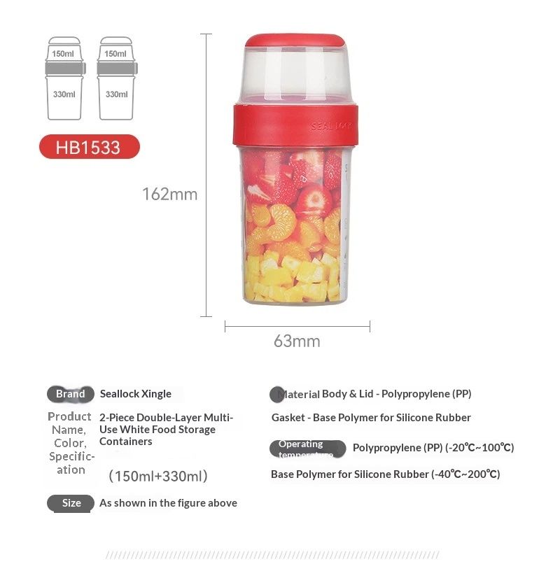 Overnight Oats Containers with Lids 4Pack, Yogurt Parfait Cups with Dry and Wet Separation, Breakfast Prep Bowl for Cereal Nut Fruit Meal, To Take Along Oatmeal Salad Smoothie Snack - Image 5