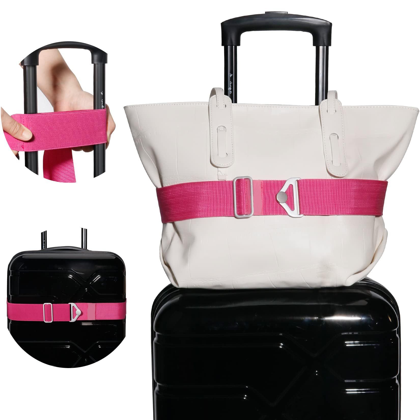 2pcs 2-in-1 Travel Belt for Luggage Straps Add a Bag Bungees Suitcase Luggage Strap Over Handle Suitcases Belt for Carry On Bag Adjustable Backpack Attachment Airport Travel Accessorie - Image 3