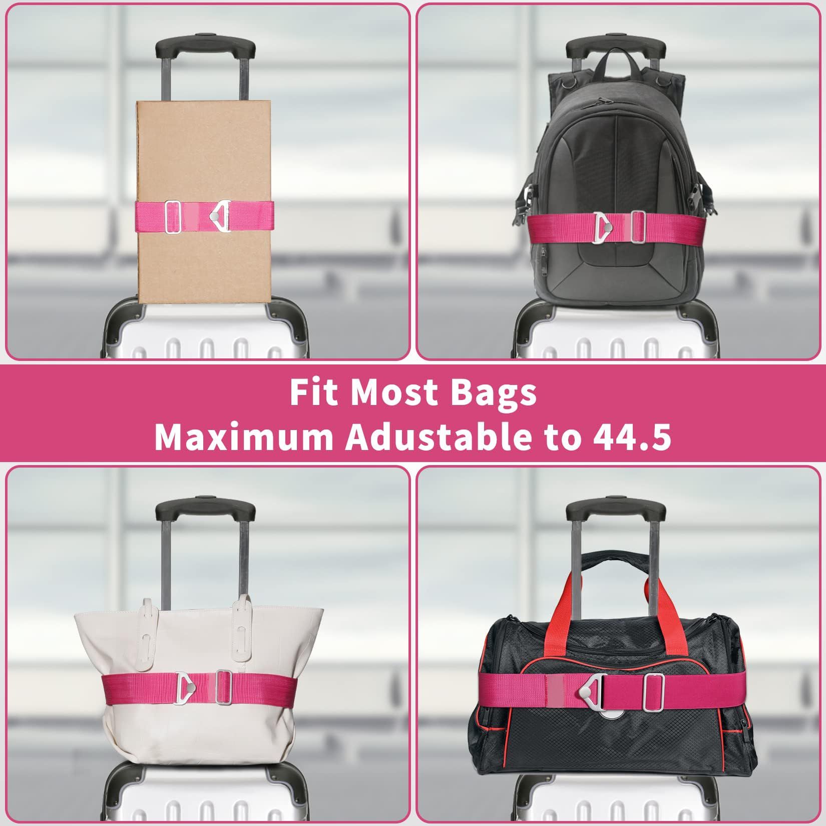 2pcs 2-in-1 Travel Belt for Luggage Straps Add a Bag Bungees Suitcase Luggage Strap Over Handle Suitcases Belt for Carry On Bag Adjustable Backpack Attachment Airport Travel Accessorie - Image 5