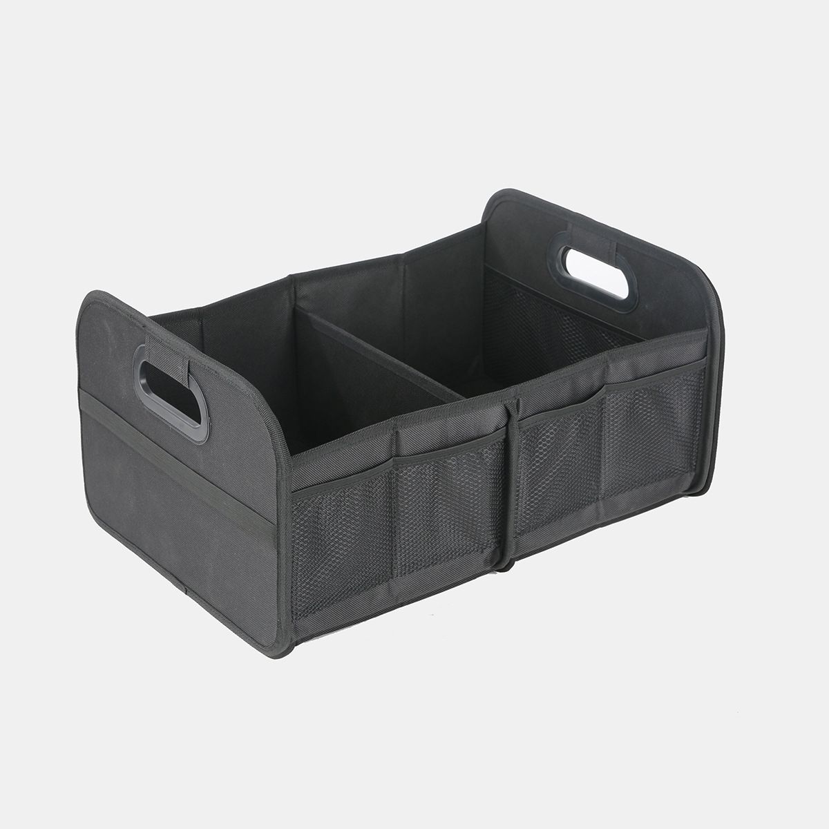 Trunk Organizer For Sedan,Car Organizers and Storage, Waterproof Collapsible & Adjustable Straps,Sturdy Car Organization for Car Accessories, Tools,Sundries,2 Compartment（Black - Image 1