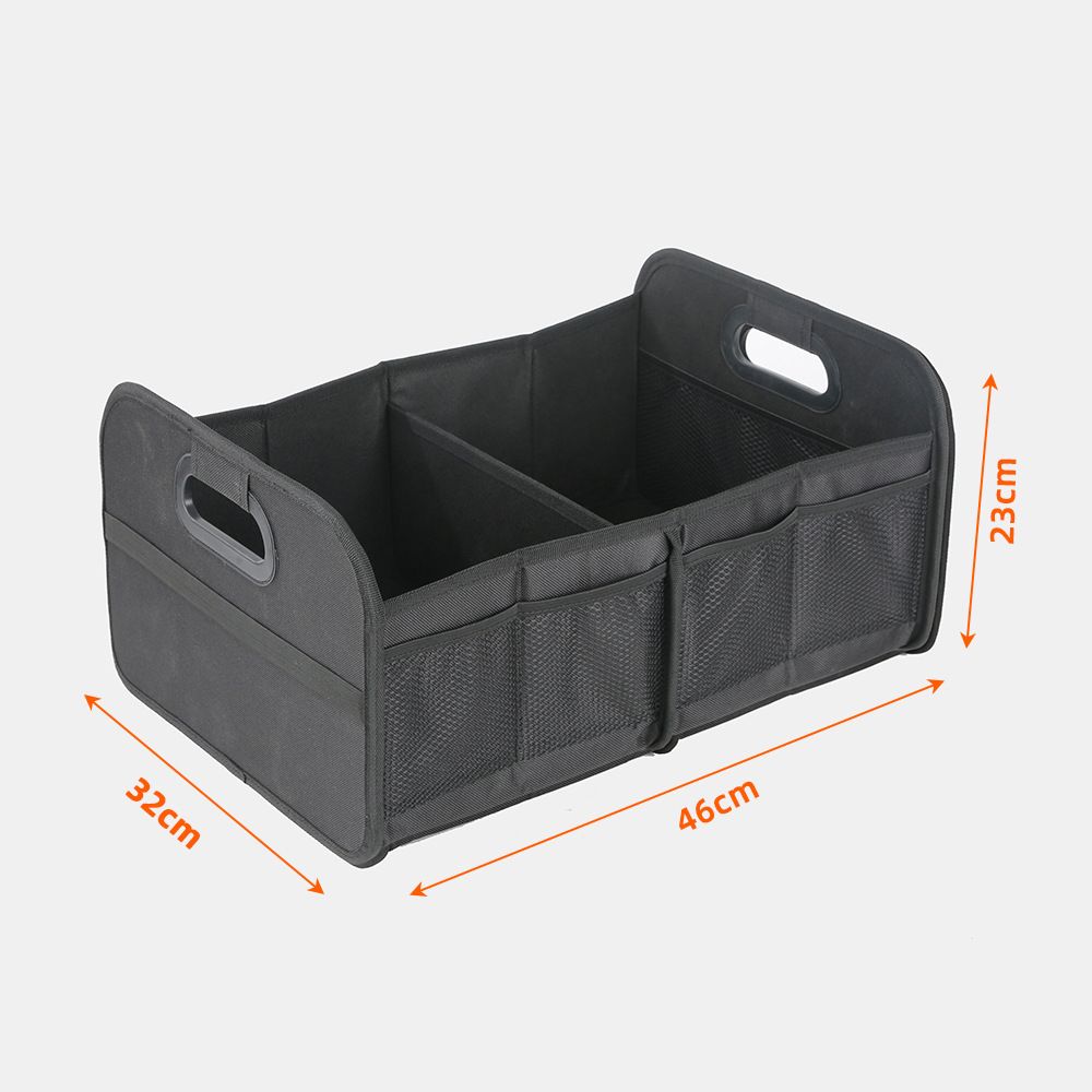 Trunk Organizer For Sedan,Car Organizers and Storage, Waterproof Collapsible & Adjustable Straps,Sturdy Car Organization for Car Accessories, Tools,Sundries,2 Compartment（Black - Image 5