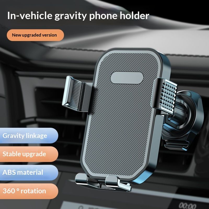 Firm-hold Air Vent Car Phone Holder ,Rotatable Universal Phone Mount with Adjustable Wide Hook,Anti-vibration,Single-press Release,Heat-resistant - Image 2
