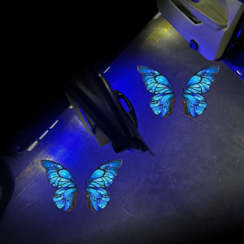 2Pcs 3D Car Door Step LED Welcome Light Projector Lamps,Automotive Step lights Door Courtesy Lights Fits All Vehicle Models (Butterfly) - Image 2