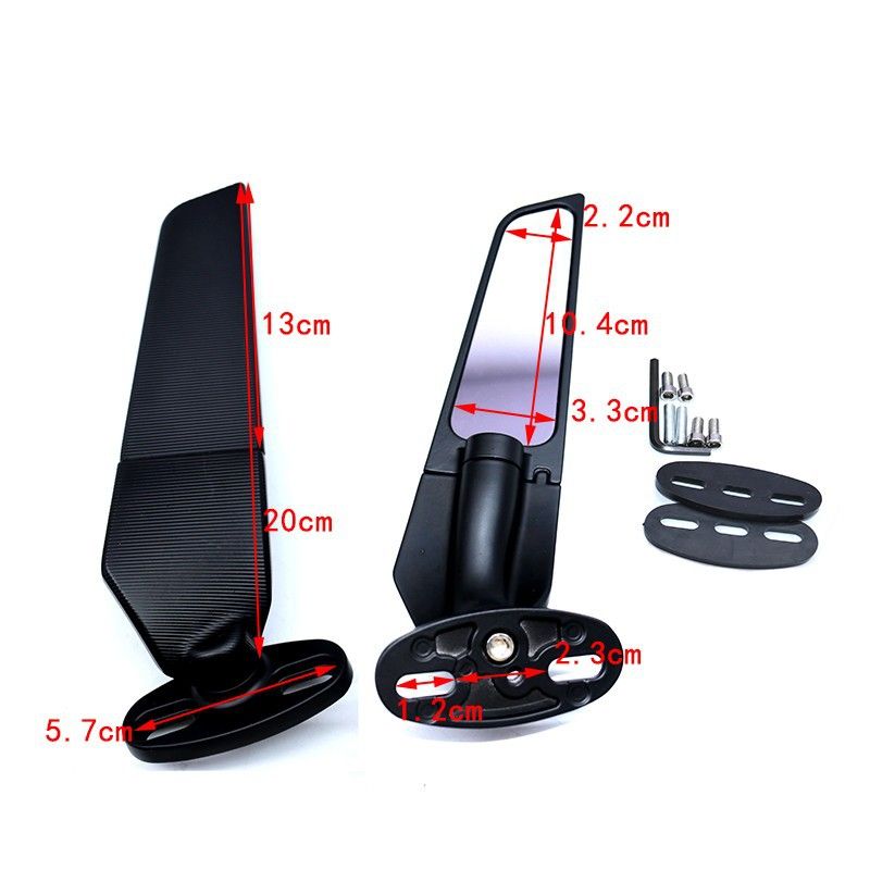 Racing Motorcycle Rear View Mirrors, Stealth Mirrors, Racing Motorcycle Mirrors,Modified Motorcycle Aerodynamic Wing - Image 5