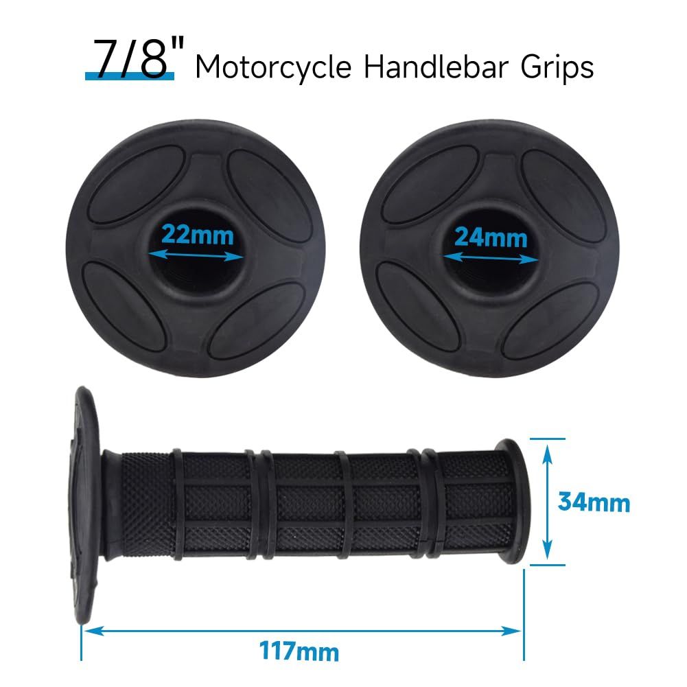 Black Motorcycle Grip, Motorcycle Hand Grips for Pit Dirt Bike Motocross Motorcycle Offroad Dirt Bike - Image 5