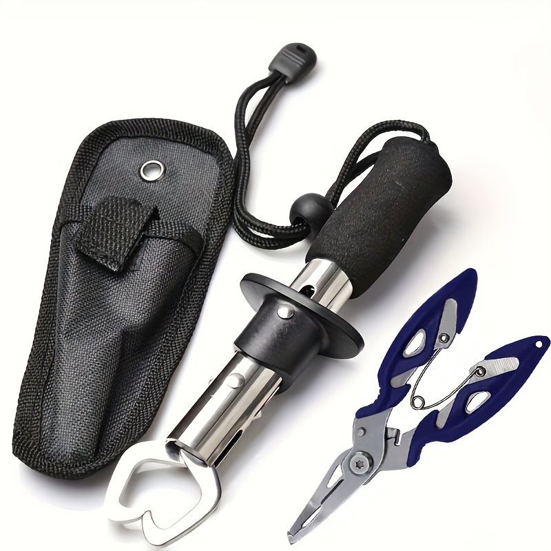 Fishing Tool Kit, Fish Gripper Stainless Steel Fish Plier with Carry Bag for Fresh and Saltwater Fishing - Image 1