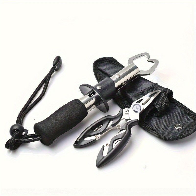 Fishing Tool Kit, Fish Gripper Stainless Steel Fish Plier with Carry Bag for Fresh and Saltwater Fishing - Image 2