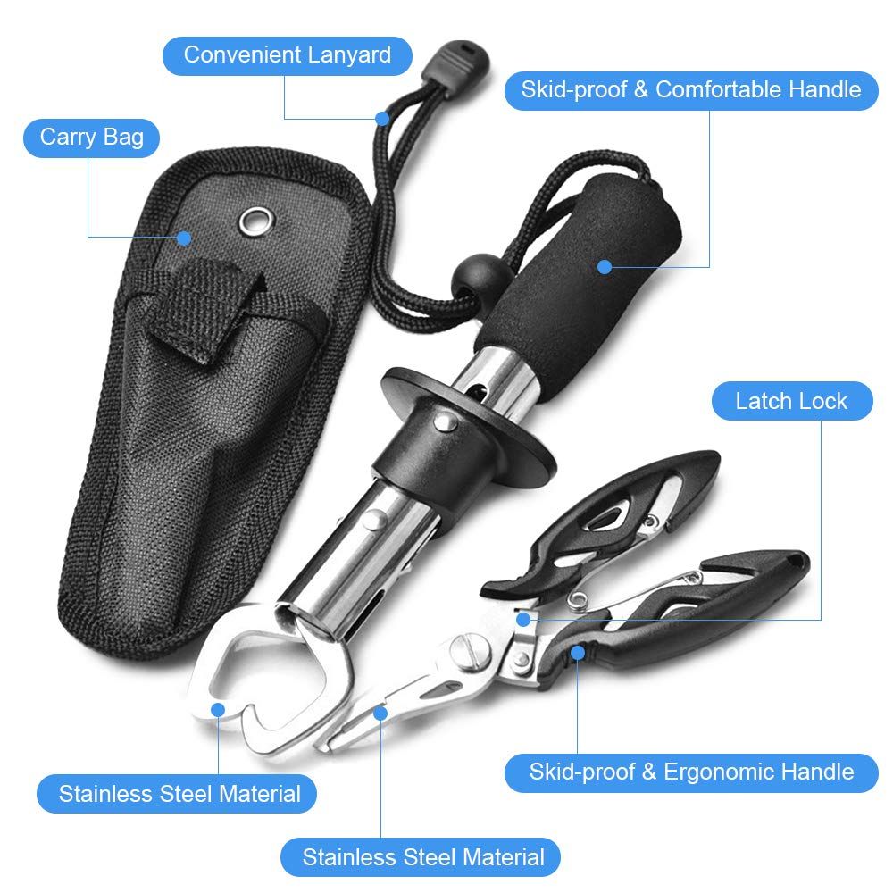 Fishing Tool Kit, Fish Gripper Stainless Steel Fish Plier with Carry Bag for Fresh and Saltwater Fishing - Image 4