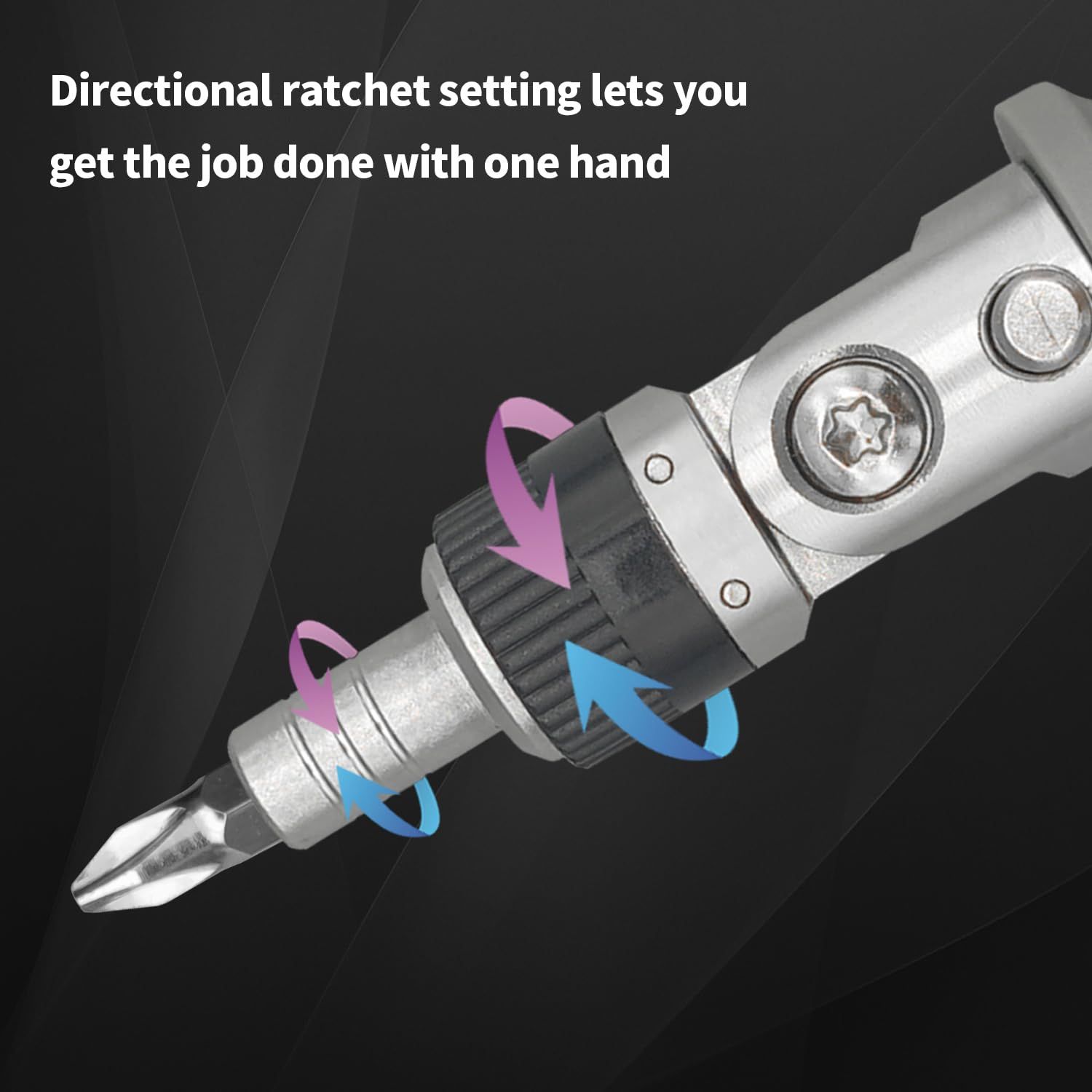 Ratcheting Screwdriver,  Ratcheting Screwdriver Set, 10-in-1 Multi Bit Screwdriver, 180-Degree Adjust Precision Screw Driver, Electrical and Electronics Ratchet Driver, - Image 3