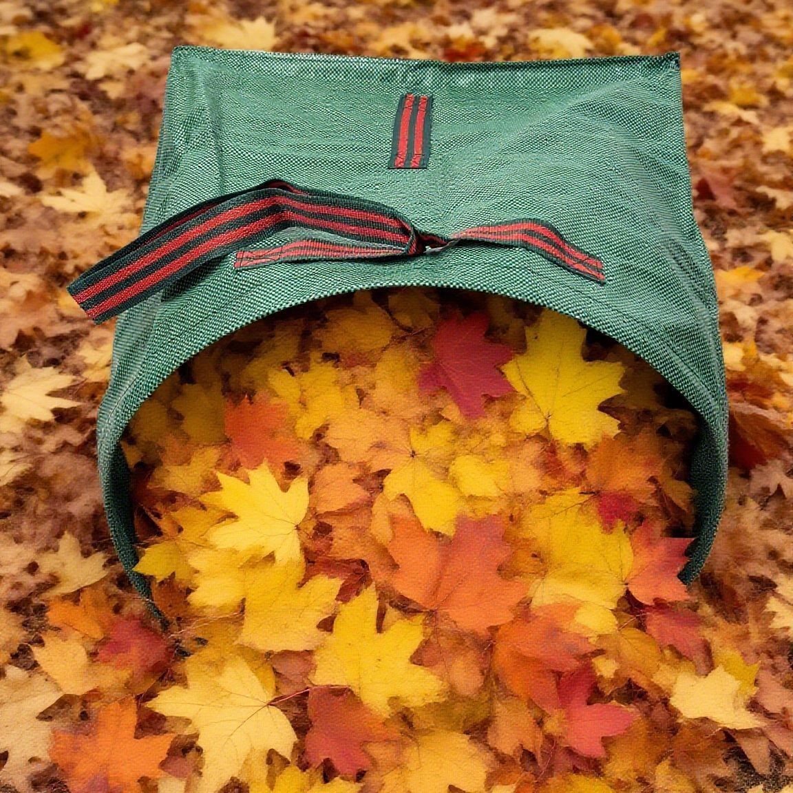 Leaf Collector, Large Yard Dustpan-Type Lawn and Leaf Bags,150L Reusable Garden Bags for Leaves, Debris, Grass, Clippings, Lawn Trash（green 59*56*43cm） - Image 4