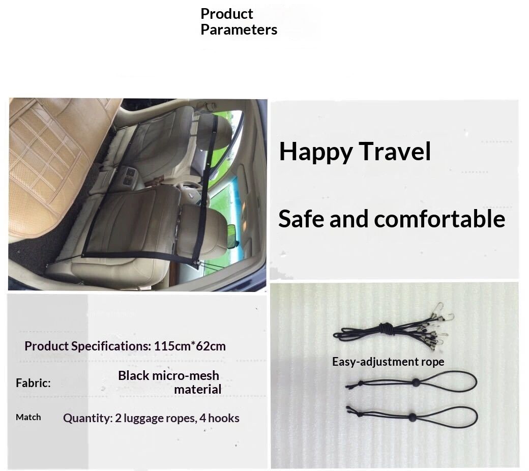 Car Dog Barrier High See Through Net Vehicle Pet Barrier for Cars Trucks and SUV, Black, Adjustable, Keeps Dogs and Pet Hair Out of Back Seat - Image 5