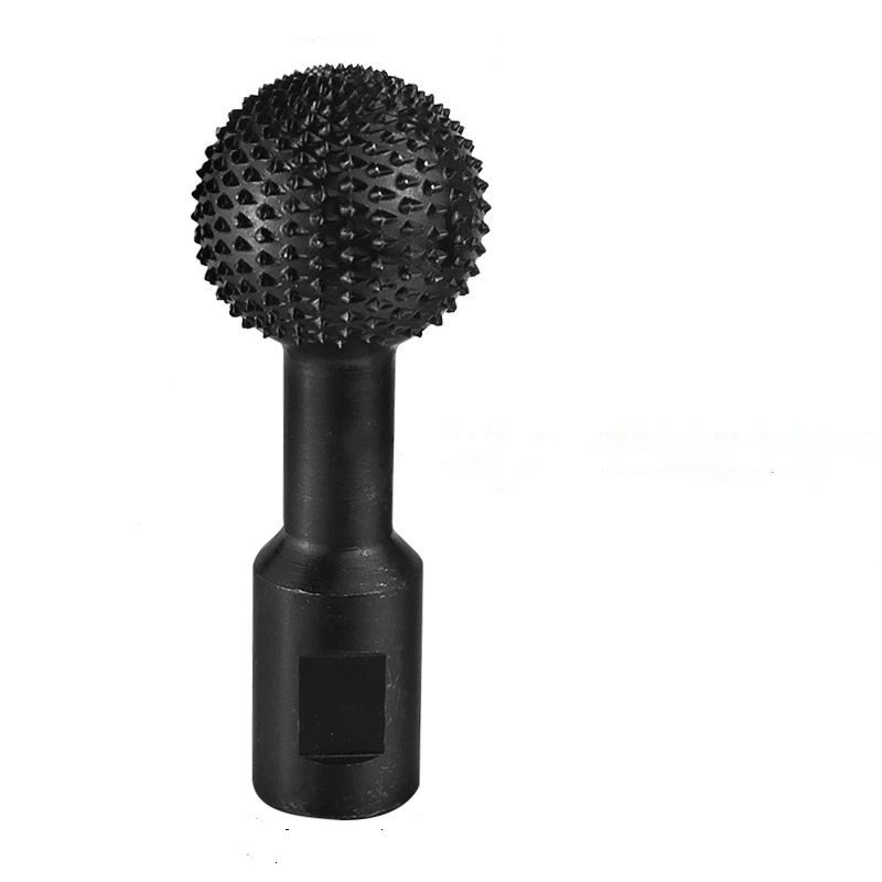 Ball Gouge Angle Grinder Attachment - 360° Sphere Rotary Burr for Rapid Wood Carving, Heavy-Duty Steel Spherical Grinding Head with Abrasive Teeth（ Interface 10MM） - Image 1