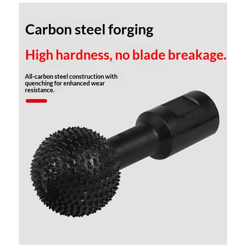 Ball Gouge Angle Grinder Attachment - 360° Sphere Rotary Burr for Rapid Wood Carving, Heavy-Duty Steel Spherical Grinding Head with Abrasive Teeth（ Interface 10MM） - Image 4