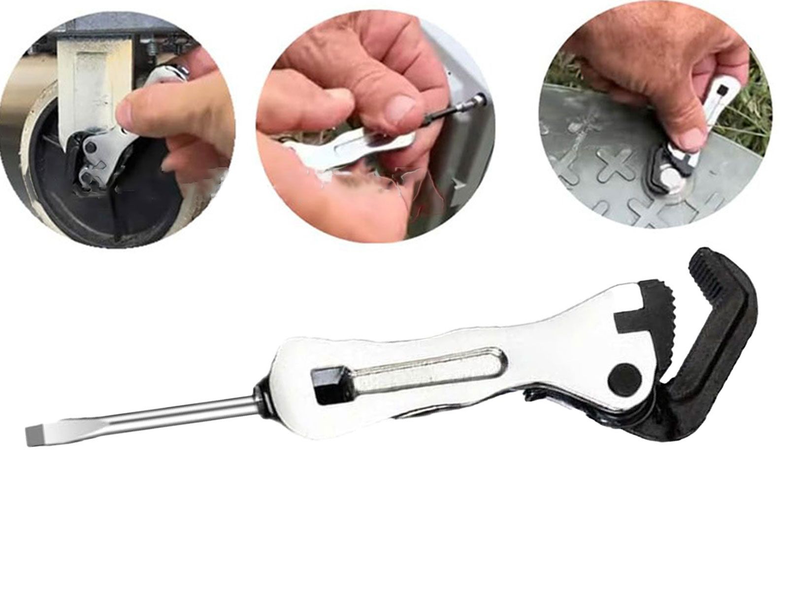 Micro Stubby Self-Adjusting Wrench, Ergonomic Short Handle Design Micro Stubby Wrench - Self Adjusting Pipe Vise Tool, - Image 2