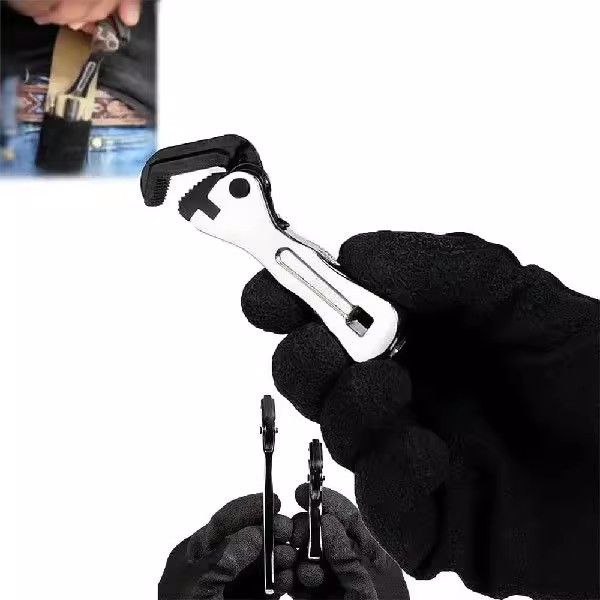 Micro Stubby Self-Adjusting Wrench, Ergonomic Short Handle Design Micro Stubby Wrench - Self Adjusting Pipe Vise Tool, - Image 4