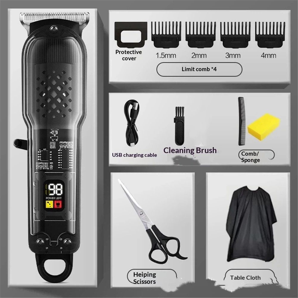 Hair Clippers for Men,Professional Barber Clippers,Cordless&Corded Barber Clippers for Hair Cutting & Grooming Rechargeable Beard Trimmer - Image 1