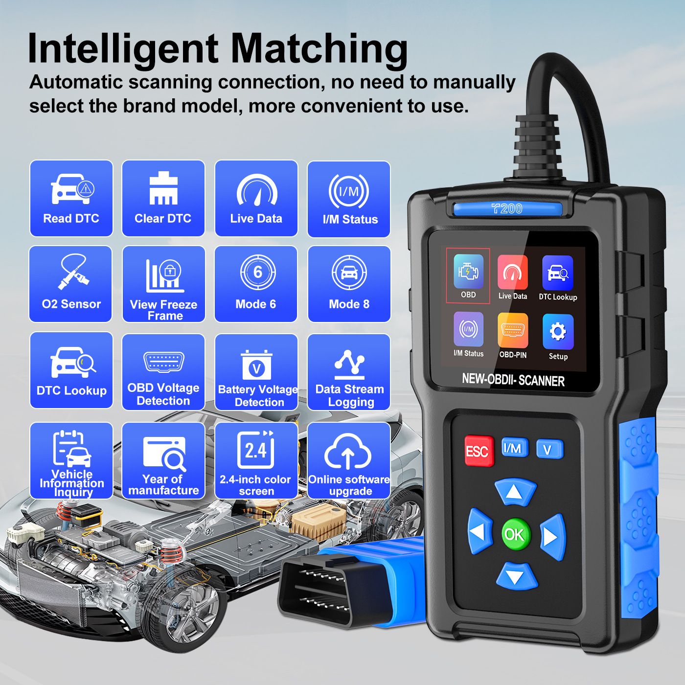 obd2 Scanner Diagnostic Tool Car Accessories Check Engine Code Reader with Reset for Cars Professional Vehicles Scan Tools Fault Warning Light - Image 2