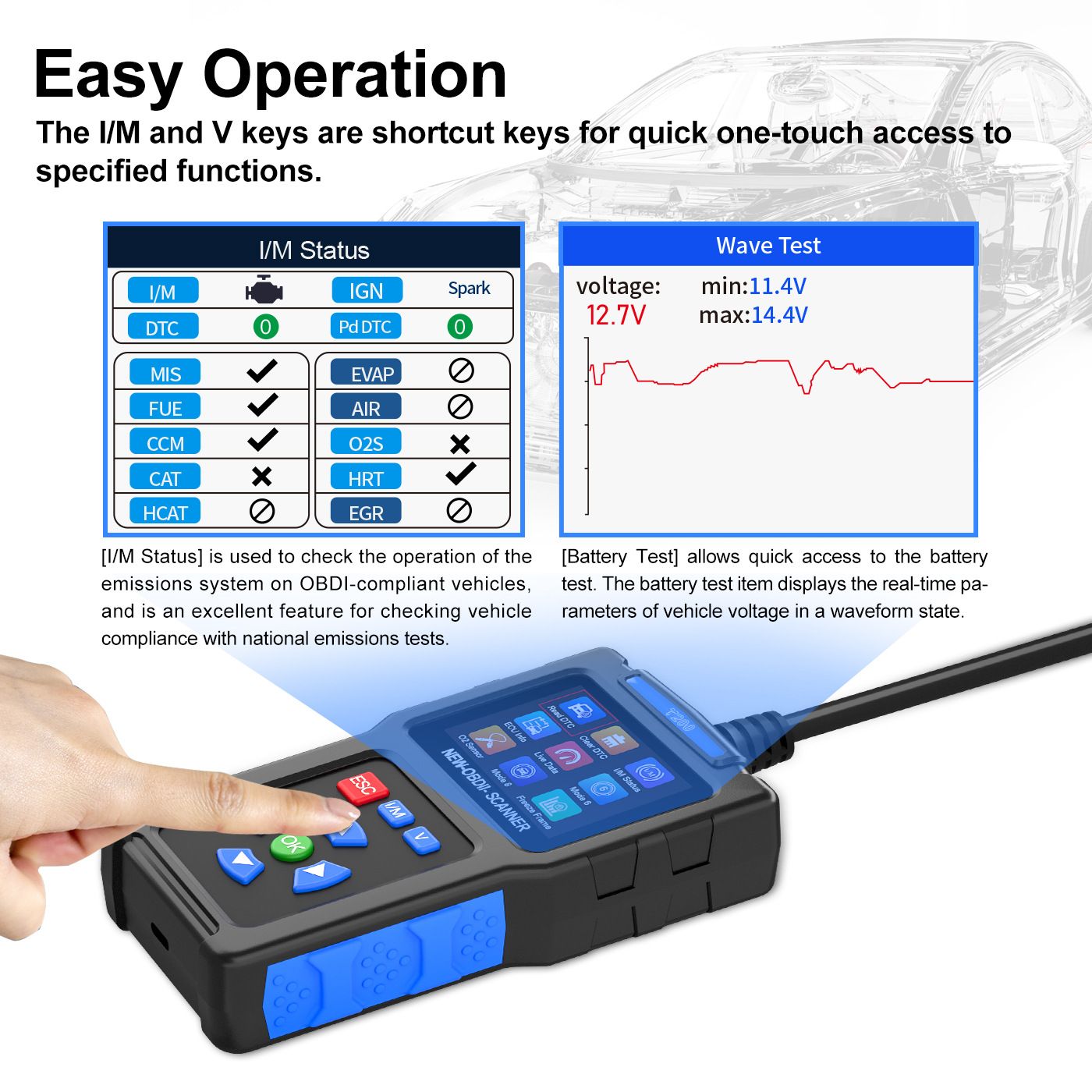 obd2 Scanner Diagnostic Tool Car Accessories Check Engine Code Reader with Reset for Cars Professional Vehicles Scan Tools Fault Warning Light - Image 3