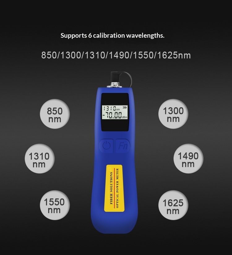 Optical Power Meter -70~+10 dBm Fiber Light Meter for Testing 6 Calibrated Wavelengths, 70g Light Weighted - Image 4
