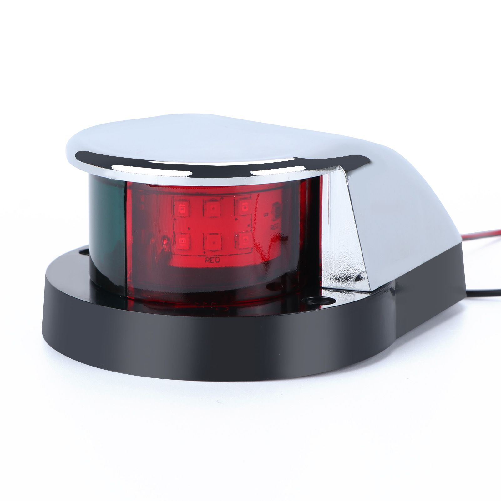 2pcs LED Boat Navigation Light Red and Green LED Marine Navigation Light Boat Bow Light for Pontoon and Small Boat (Silver) - Image 1