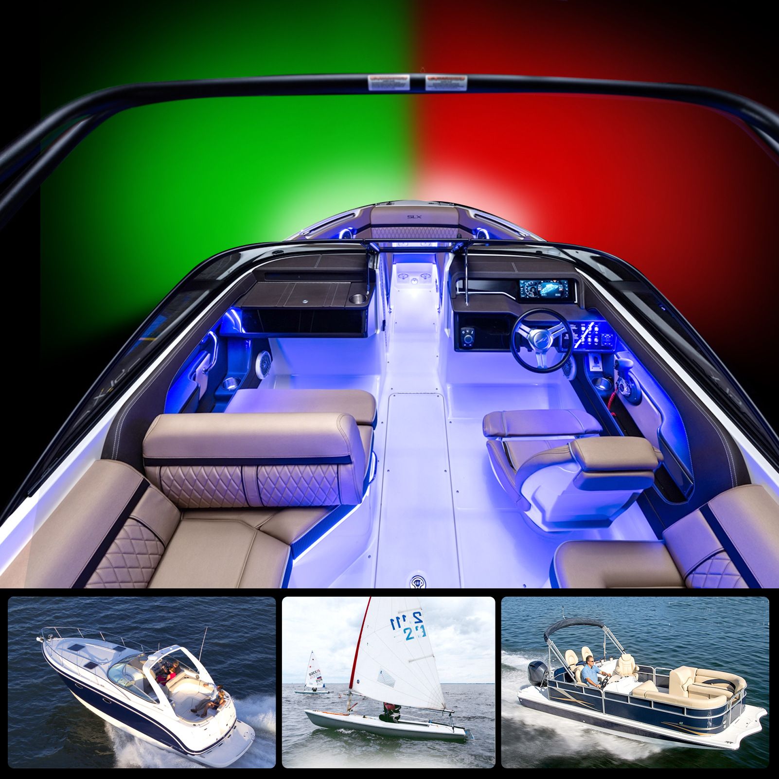 2pcs LED Boat Navigation Light Red and Green LED Marine Navigation Light Boat Bow Light for Pontoon and Small Boat (Silver) - Image 4