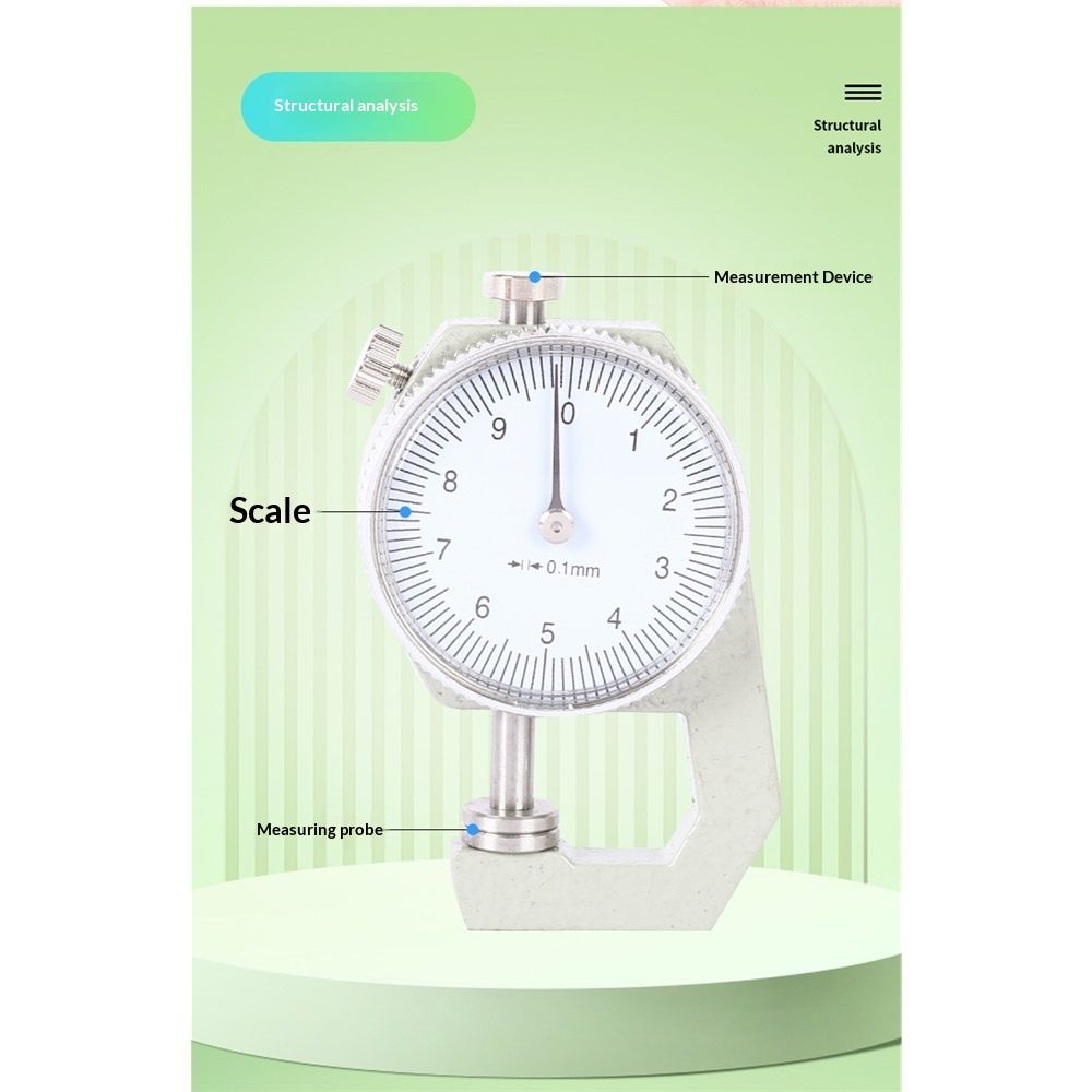 Thickness Round Thickness Tester Dial Indicator Portable Measuring Jewelry Leather Board Equipment - Image 4