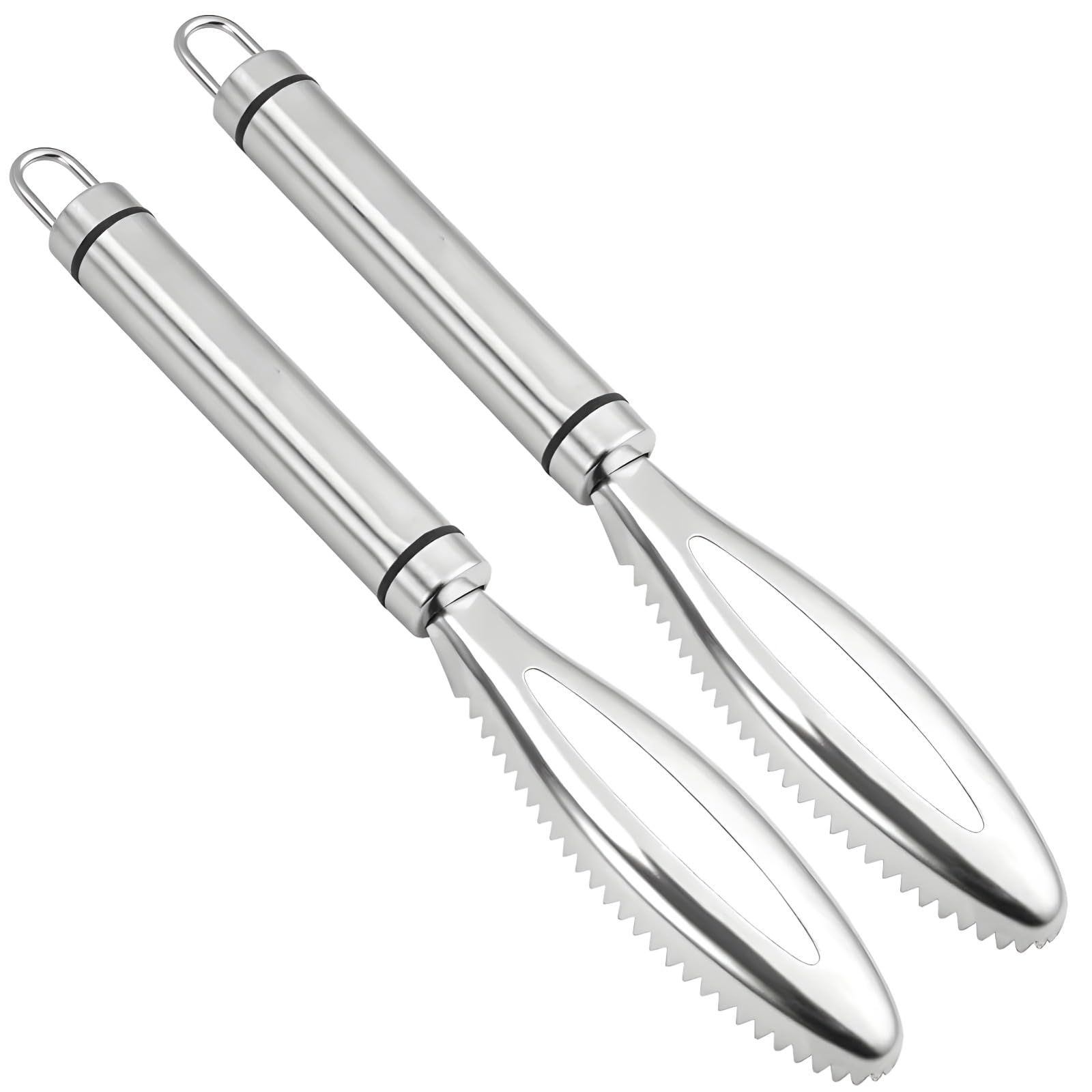 Fish Scale Remover, Stainless Steel Fish Scaler Easy Use Fish Descaler Tool,Fish Scaler Remover Lung Remover for Family Kitchen,Easy to Clean Kitchen Tool 2pcs - Image 1